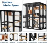 Casa para Gatos GarveeLife XXYqC4C Grande Metal Negro 4 Niveles Resistente a la Intemperie para Exteriores