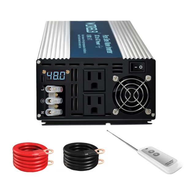 Inversor de Onda Sinusoidal Pura WZRELB SEVC3000W48VRC 3000 W 48 V CC a 120 V CA con Pantalla LED y Control Remoto