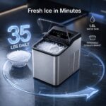 Typhur Máquina de hielo rápida con pepitas de 35 libras/24 horas, potente bomba autolimpiante con limpiador de 8 unidade