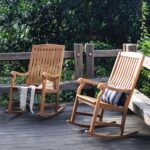 Juego de 2 Sillas Mecedoras Cambridge Casual Marlow Madera de Teca Maciza 36 x 24.75 x 44 Pulgadas