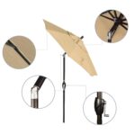 Paraguas de Patio California Umbrella AMZSPT608117-5422 Redondo de Aluminio 6 Pies Beige Tela Sunbrella
