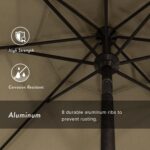 Paraguas de Patio California Umbrella AMZSPT608117-5422 Redondo de Aluminio 6 Pies Beige Tela Sunbrella