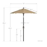 Paraguas de Patio California Umbrella AMZSPT608117-5422 Redondo de Aluminio 6 Pies Beige Tela Sunbrella