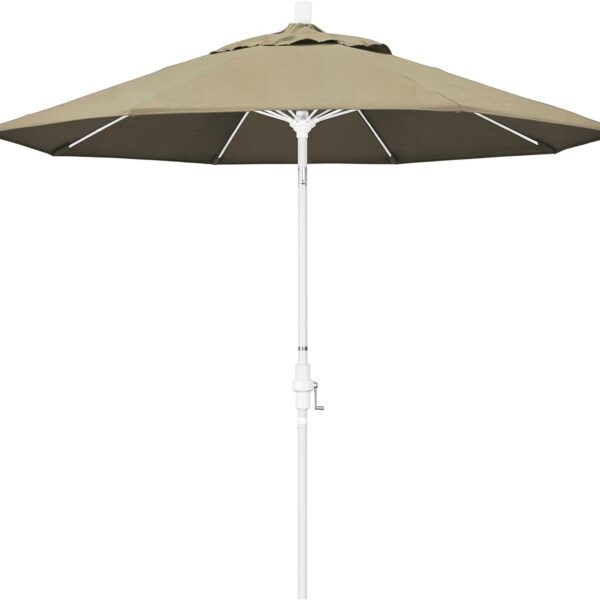 Sombrilla California Umbrella AMZSCUF908170-5476 9 Pies Redonda Poste Aluminio Costillas Fibra de Vidrio Tela Sunbrella
