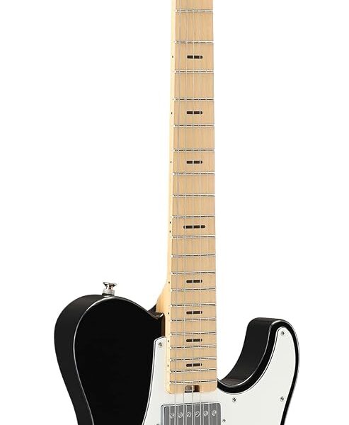 Pacifica SC Standard Plus - Guitarra eléctrica con diapasón de arce, color negro con estuche