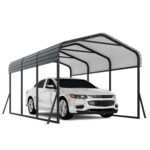 Cochera de Metal PeakPursuit HHM_PHO_3359W26W_o8V 10 x 15 Pies Techo de Acero Galvanizado Gris