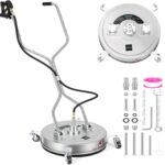 Limpiador de Superficie Garvee 24 Inch Silver 24 pulgadas Doble Mango Acero Inoxidable 4 Ruedas