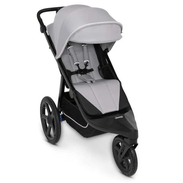 Delta Children - Jeep PowerGlyde Pro Jogging Stroller - 1-Step Back Brake & Hand Deceleration Disc Brakes for Speed Cont
