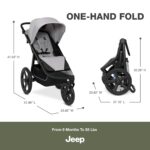 Delta Children - Jeep PowerGlyde Pro Jogging Stroller - 1-Step Back Brake & Hand Deceleration Disc Brakes for Speed Cont