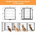 Corralito para Perros EliteEdge Dog Playpen 40 Pulgadas 16 Paneles Acero Aleado Negro Forma Redonda