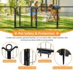 Corralito para Perros EliteEdge Dog Playpen 40 Pulgadas 16 Paneles Acero Aleado Negro Forma Redonda