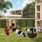 Corralito para Perros EliteEdge Dog Playpen 40 Pulgadas 16 Paneles Acero Aleado Negro Forma Redonda