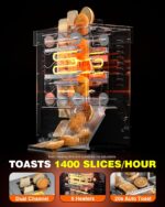 WantJoin Commercial Burger Machine - 1000 Slices/H, Automatic Commercial Conveyor Toaster, Pro EGO Temp Control Vertical