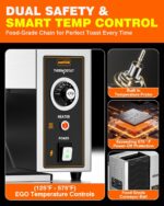 WantJoin Commercial Burger Machine - 1000 Slices/H, Automatic Commercial Conveyor Toaster, Pro EGO Temp Control Vertical