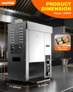 WantJoin Commercial Burger Machine - 1000 Slices/H, Automatic Commercial Conveyor Toaster, Pro EGO Temp Control Vertical