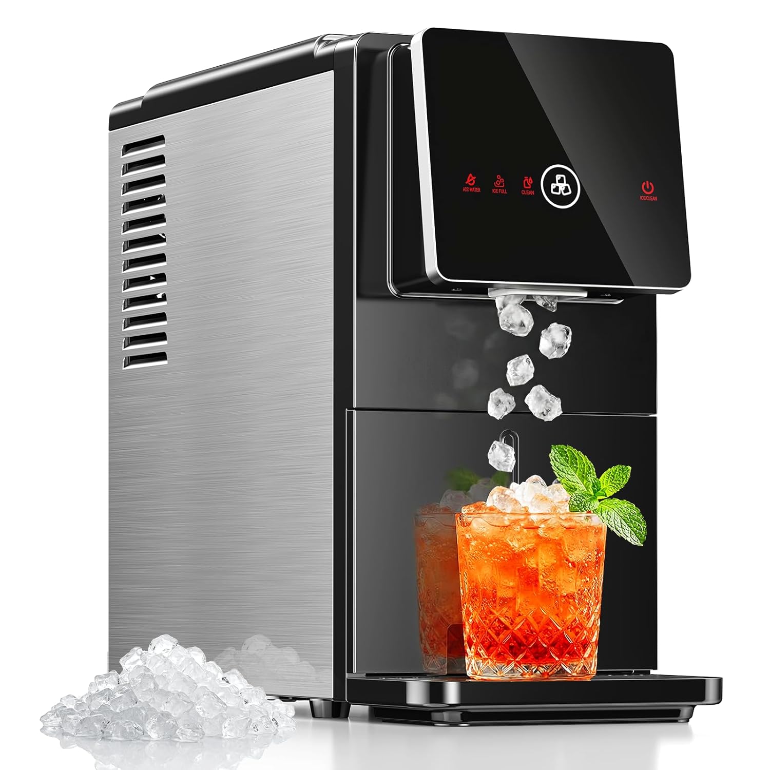 Electactic Nugget Máquinas de Hielo para Encimera, Máquina de Hielo Portátil con Autolimpieza, 35 Libras por Día, Diseño
