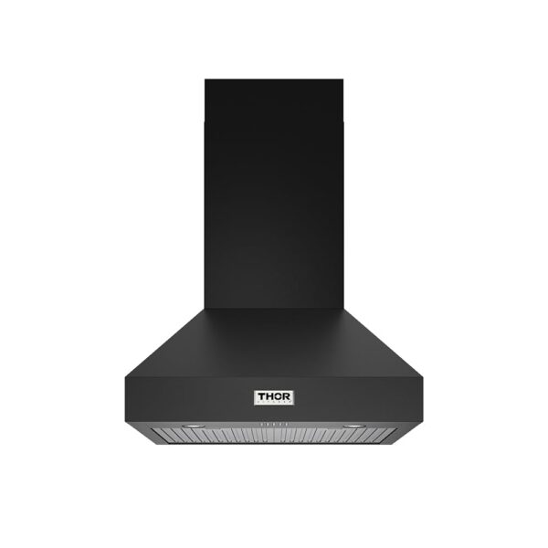 THOR Kitchen Campana extractora profesional de montaje en pared de 30 pulgadas en negro - Modelo TRH30PB