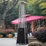 Calentador de Patio ALPEN Patio Heater 40000 BTU Propano Tubo de Vidrio de Cuarzo con Ruedas Negro