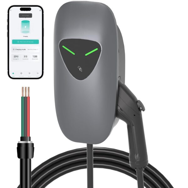 Cargador EV Nivel 2 Aries Nexus CDZ-4840N 48A 240V 11.5kW Cable 25 pies Conector J1772 WiFi RFID