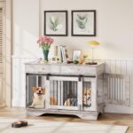 Mueble Jaula para Perros IDEALHOUSE ACmex1tlpHqzQMxxhSLNZQbnydG 47 Pulgadas Madera y Hierro con 2 Cajones 4 Puertas Colo