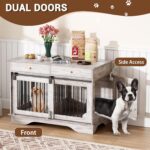 Mueble Jaula para Perros IDEALHOUSE ACmex1tlpHqzQMxxhSLNZQbnydG 47 Pulgadas Madera y Hierro con 2 Cajones 4 Puertas Colo