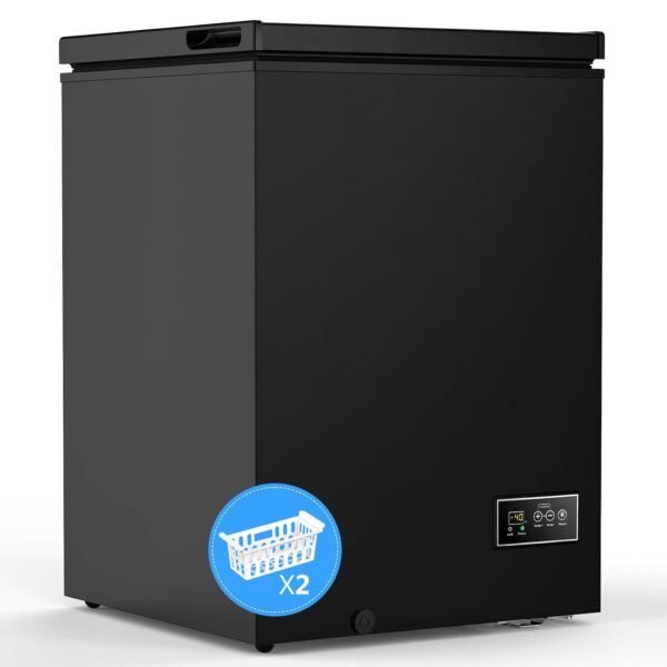 COWSAR Congelador de pecho de 3.5 pies cúbicos, congelador profundo de temperatura ultrabaja de 14 ℉ a -40 ℉ con 2 cesta