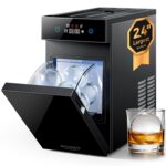 ecozy Encimera de bolas de hielo transparentes de 2.4 pulgadas con tecnología CrystalFlux, máquina de hielo con esfera d