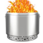 Fogatero Sin Humo EliteEdge Acero Inoxidable Base Redonda Diseño Estrella Sin Asa para Leña