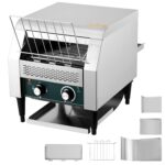 Tostadora transportadora comercial de alta capacidad, 1800 W 110 V para 450 rebanadas por hora, construcción de acero in