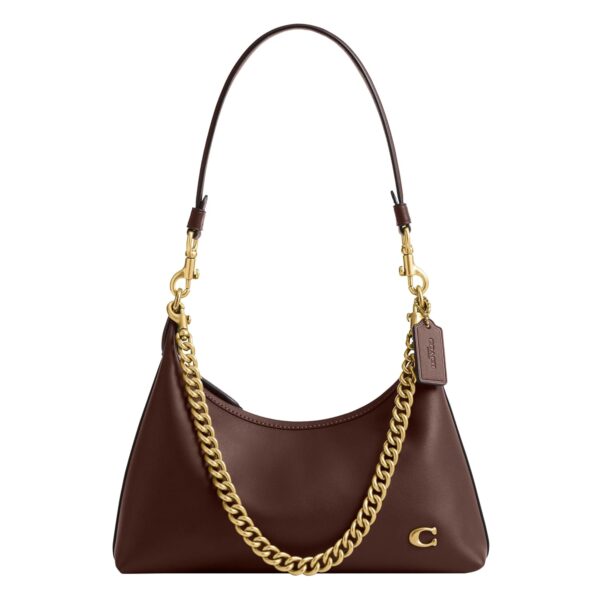 Bolso de Hombro Coach Juliet 25 CDZ64 Cuero Glovetanned Color Latón Arce
