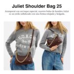 Bolso de Hombro Coach Juliet 25 CDZ64 Cuero Glovetanned Color Latón Arce