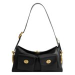 Bolsa Coach Turnlock Haversack CDZ12 Cuero Negro