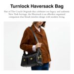 Bolsa Coach Turnlock Haversack CDZ12 Cuero Negro
