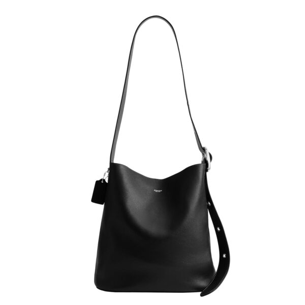 Bolsa Coach Bleecker Bucket Bag 36 CDU83 Cuero Negro con Correa Ajustable