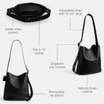 Bolsa Coach Bleecker Bucket Bag 36 CDU83 Cuero Negro con Correa Ajustable