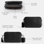 Bolso Cruzado Coach Clinton CEB31 Lona Signature y Piel Negro