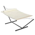 Hamaca con Soporte MERXENG TUEL_uO5T para 2 Personas Capacidad 450 lb Color Off White