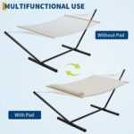 Hamaca con Soporte MERXENG TUEL_uO5T para 2 Personas Capacidad 450 lb Color Off White