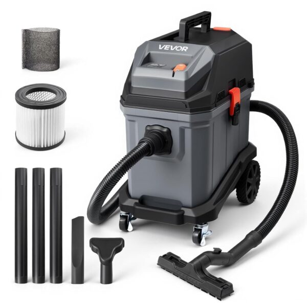 VEVOR Commercial Shop Vac, aspiradora de tienda en seco y húmedo de 11 galones, portátil de 5.5 HP de pico con un botón