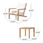 Juego de Bistró Merax BistroSet26010502 3 Piezas Sillas Adirondack Madera de Acacia Cojines Resistentes al Agua Color Te
