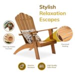 Juego de 2 Sillas Adirondack Cambridge Casual Lakeside Teca Indonesia 32 x 37.25 x 40 Pulgadas con Portavasos