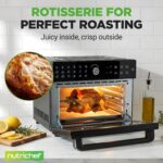 NutriChef Freidora de aire y horno de 32 cuartos | Freidora de aire digital con 20 ajustes preestablecidos, doble cocció