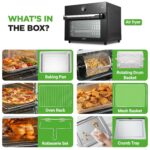 NutriChef Freidora de aire y horno de 32 cuartos | Freidora de aire digital con 20 ajustes preestablecidos, doble cocció