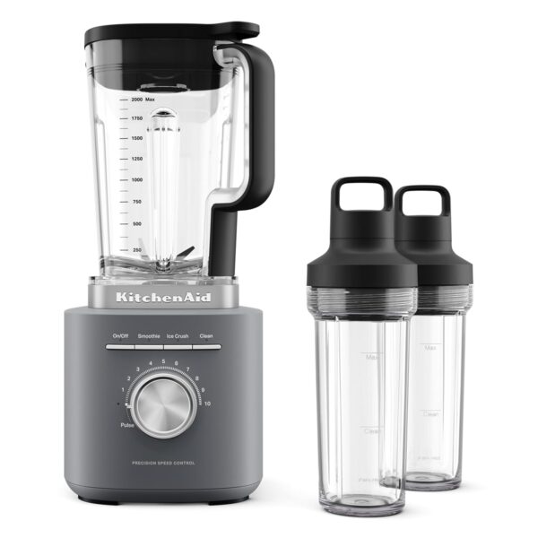 Batidora KitchenAid Pure Power con 2 jarras de mezcla personal, 1700 vatios de potencia máxima*, KSB2078, gris carbón ma