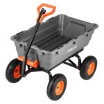 VEVOR Carro de jardín de polietileno de 10 pies cúbicos de 1200 libras, carretilla resistente con mango convertible y ne