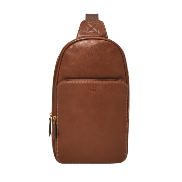 Bolsa Mensajero Fossil Finn MBG9646212 Cuero Marrón Ajustable con Funda para Celular