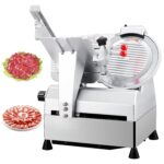 Máquina cortadora de carne eléctrica de 10 pulgadas para el hogar, cortador automático de delicatessen de 550 W, grosor