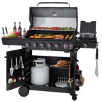 Parrilla de Gas Royal Gourmet GE6001H 6 Quemadores 72000 BTU Área de Cocción 691 Pulgadas Cuadradas Negro