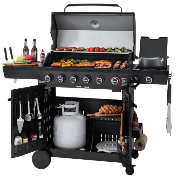 Parrilla de Gas Royal Gourmet GE6001H 6 Quemadores 72000 BTU Área de Cocción 691 Pulgadas Cuadradas Negro