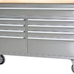 EliteEdge Cofre de herramientas de 61 pulgadas con ruedas, banco de trabajo de garaje con 9 cajones, parte superior de m